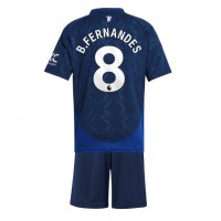 Camisa de Futebol Manchester United Bruno Fernandes #8 Equipamento Secundário Infantil 2024-25 Manga Curta (+ Calças curtas)